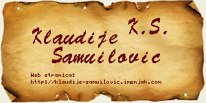 Klaudije Samuilović vizit kartica
